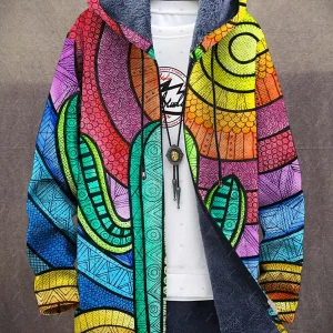 Desert Gradient — Crazy Comfy Unisex Hooded Full-Zip Fleece Cardigan Coat | Inspiring Apocalypse