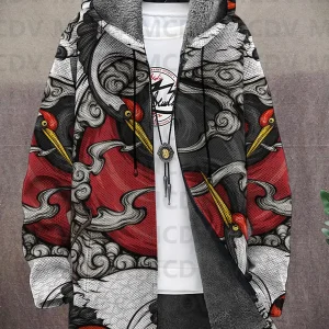 Crane Yang Storm — Crazy Comfy Unisex Hooded Full-Zip Fleece Cardigan Coat | Inspiring Apocalypse